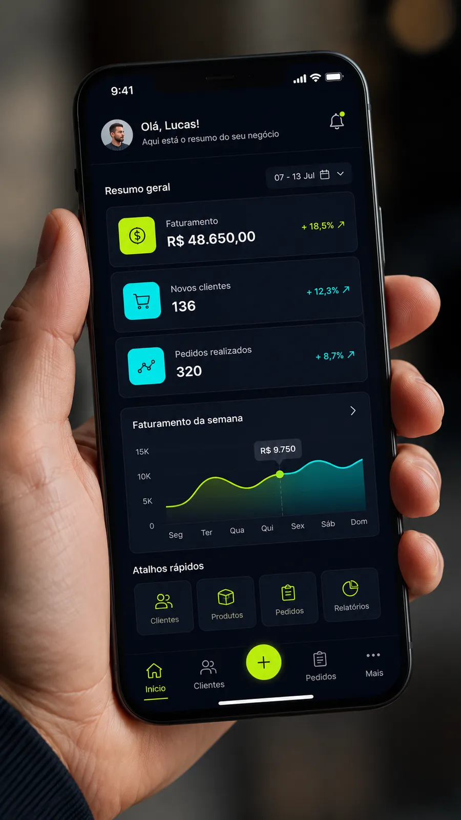 Exemplo: Gestão do negócio no seu bolso