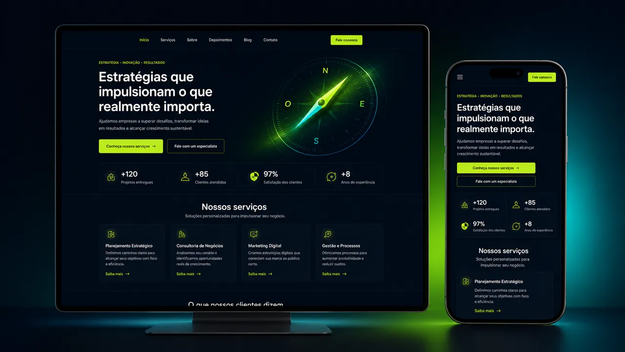 Exemplo: Presença responsiva que converte