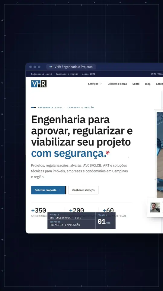 VHR Engenharia, reel de lançamento de site