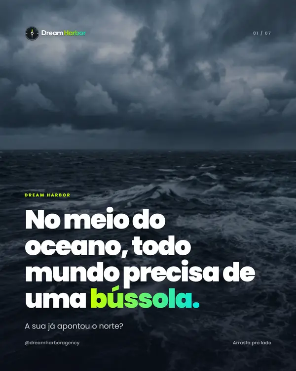 Capa de carrossel: no meio do oceano, todo mundo precisa de uma bússola